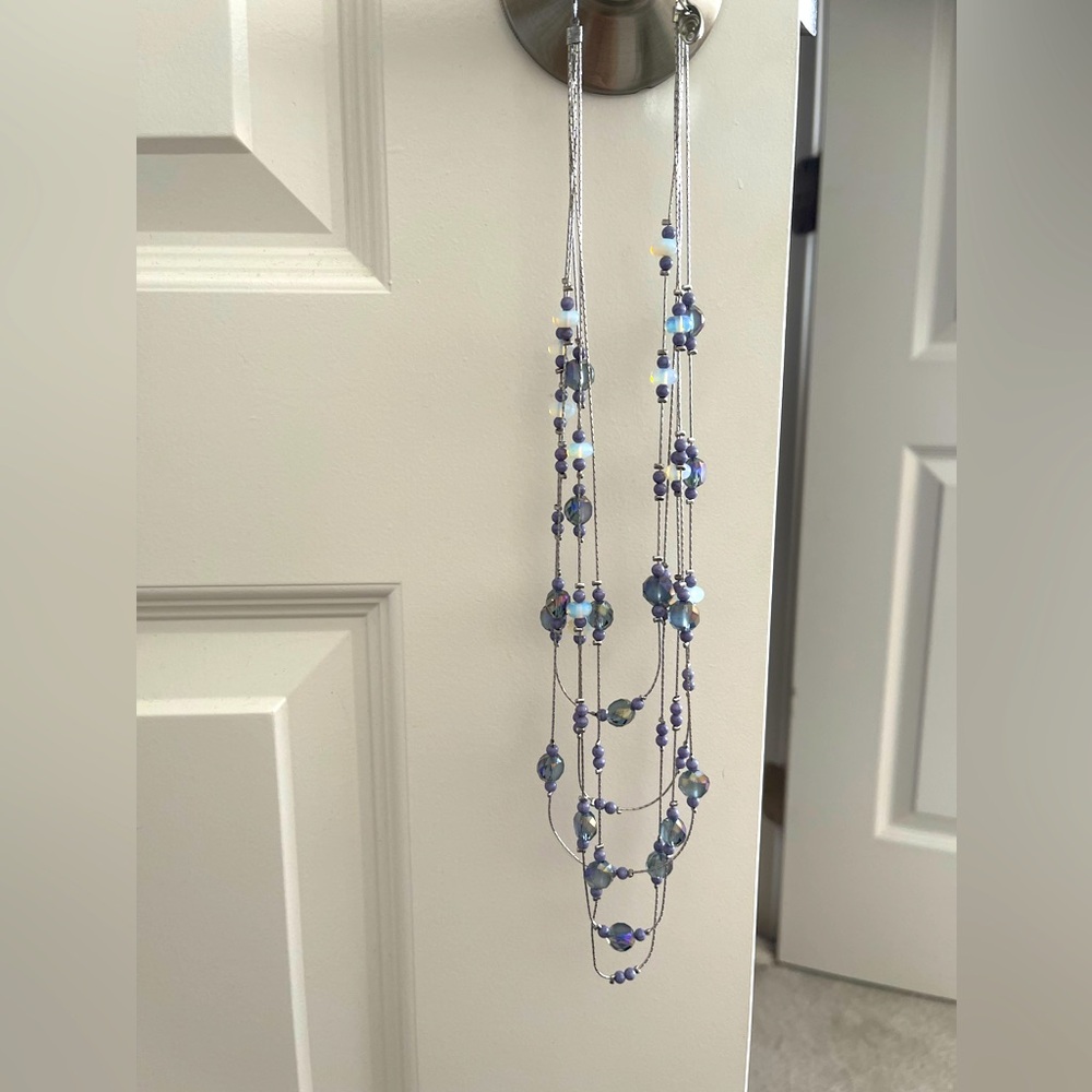 Charming Charlie Blue/Silver Tiered Necklace